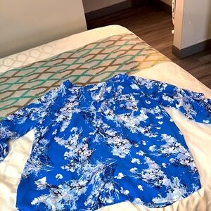 Blue Floral Blouse
